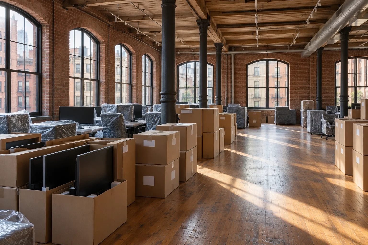 Padded freight elevator ready for a flat-rate Manhattan office move
